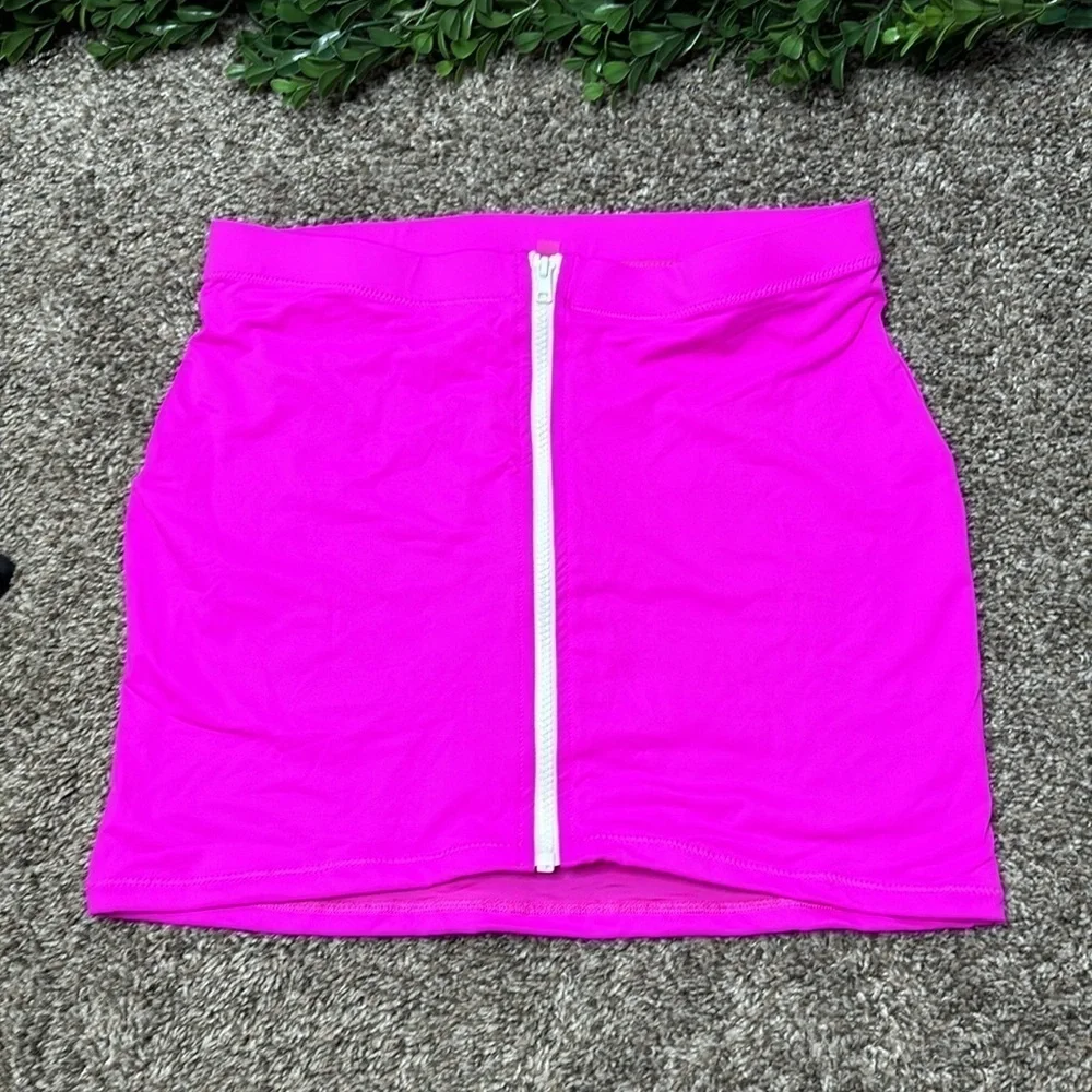 NWT SKIMS ZIP-UP SWIM MINI SKIRT large